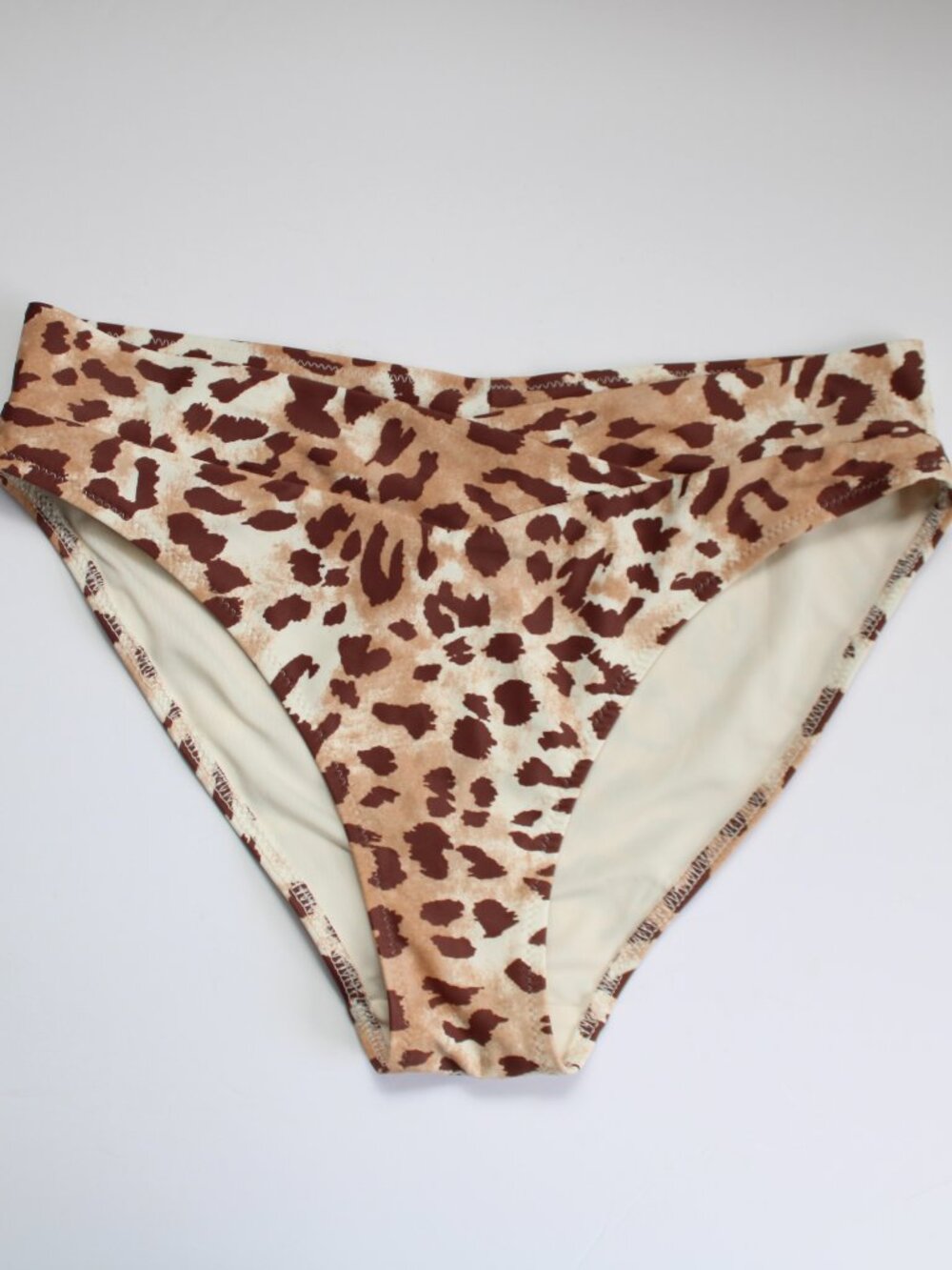 Aerie Leopard Crossover Bikini Bottom & Bikini Top Beach Dune Brown Size Small - Picture 5 of 12